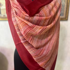 Maroon Wool Brush Paint Pashmina Shawls for Women | Savita Shawls