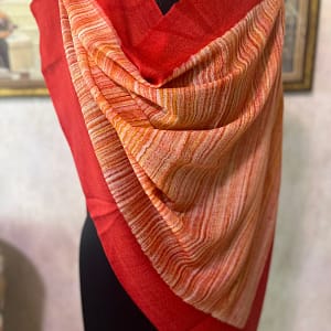 Red Wool Brush Paint Pashmina Shawls | Savita Shawls