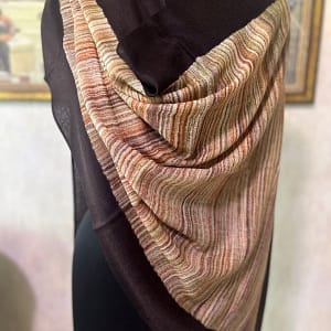 Brown Wool Brush Paint Pashmina Shawls