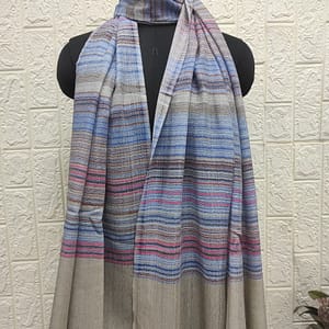 Sky Beige Wool 7 Stripe Pashmina Shawls | Savita Shawls